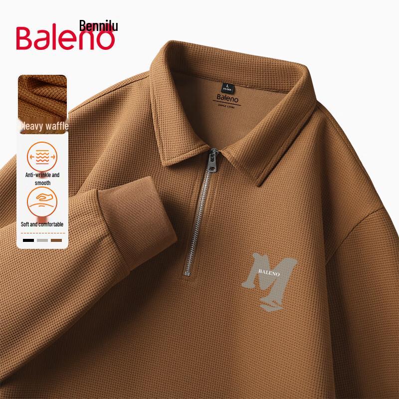 

Baleno Men s Waffle Knit Half-Zip Polo Sweatshirt L