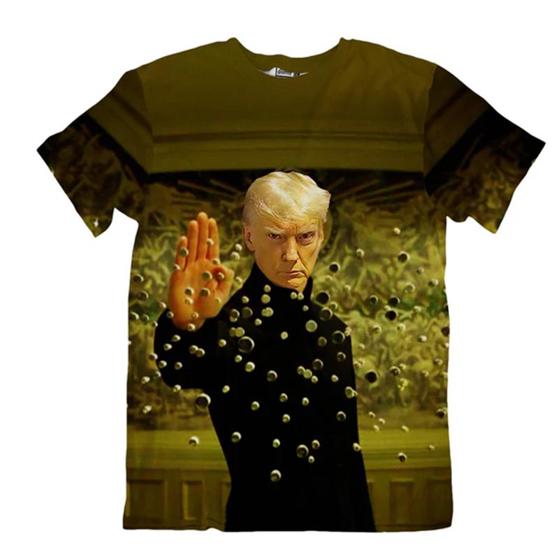 2026 Donald Trump Face Print T-shirt Funny Streetwear O-neck Plus T Shirts Humour Gift Personality Trend New Design Unisex Tee