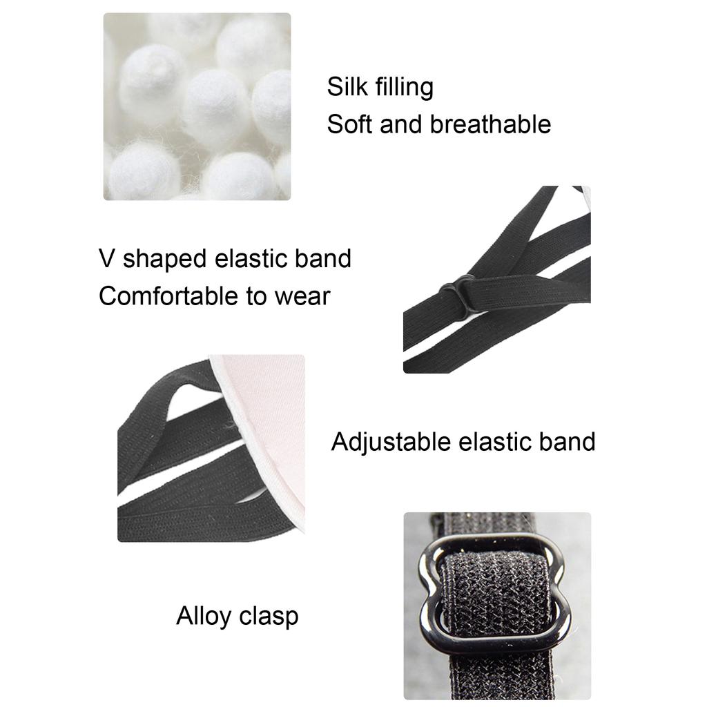 Eye Patch Silk Cotton Elastic Strap Full Cover Light Blocking Eye Cover Pad for Adults
