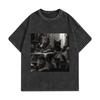 Lustige Katzenbande Meme Grafik T-Shirts Herren Damen Mode Vintage Gewaschene T-Shirts Sommer Hohe Qualität Baumwolle Übergroße T-Shirts