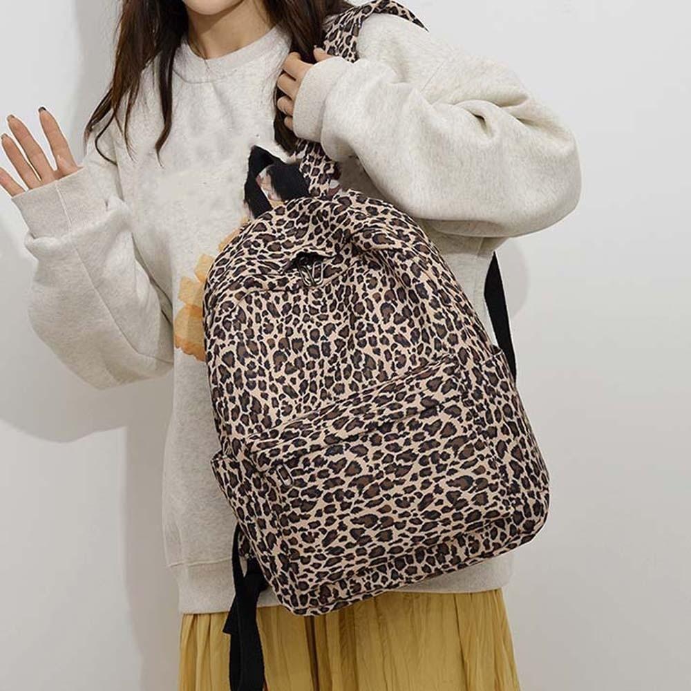 Nylon Schüler Schultasche Tagesrucksack Rucksack mit großem Fassungsvermögen Laptoptasche Rucksack mit Leopardenmuster Reisen