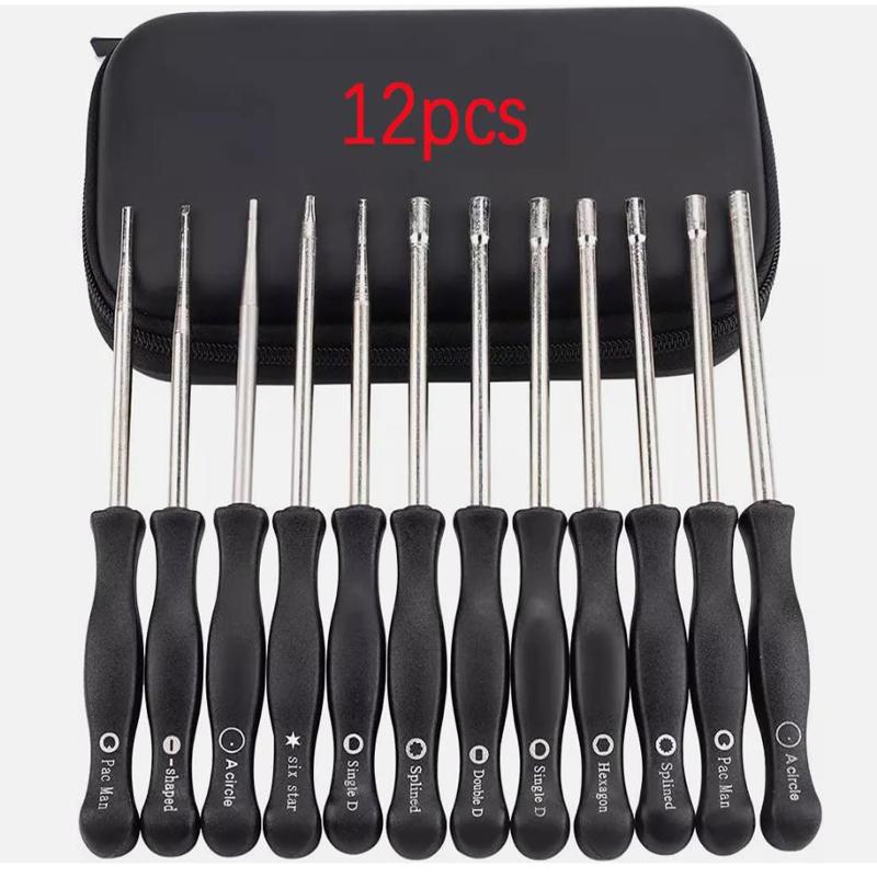 12 Pcs/Set Specialized Small Carburetor Screwdriver And Brush Adjustment Tool Single D Double D Hexagon Hex Socket Kit Set