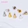 18K Gold Plated Brass Cone End Cap For Jewelry Making,Caps For Bracelet,Supplies For Jewelry,DIY Necklace Making Accessories