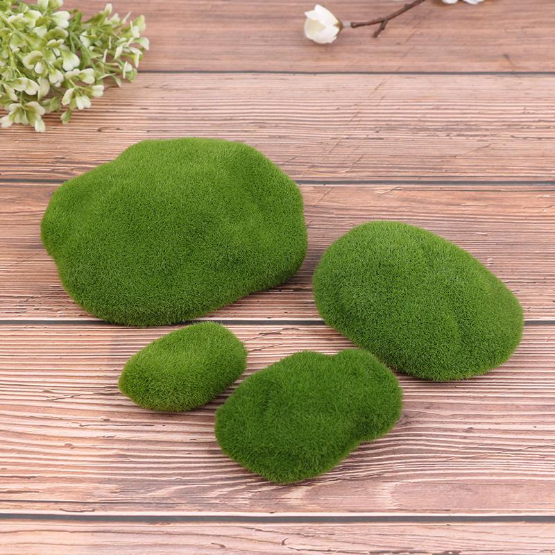 4Pcs Micro Landscape Artificial Moss Stone Fairy Garden Bonsai Fake Moss Decor