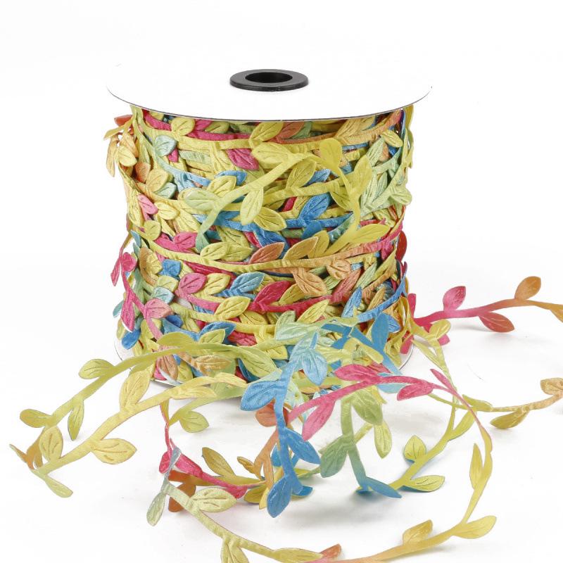 Polyester Leaf Lace for DIY Clothing, Jewelry, Wreath, and Rattan Bag Decorations