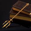 Aquaman Golden Trident 30cm Alloy Collectible Hero Movie Replica Desktop Ornament Premium Miniature Decor for Fans