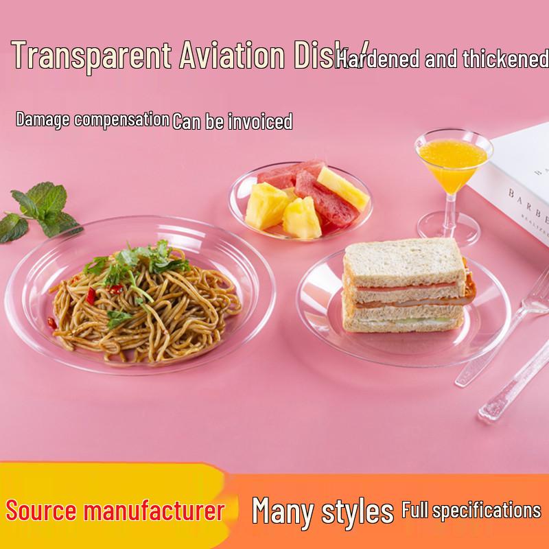 Thickened Transparent PS Plastic Plates - Crystal Butterfly Design for Steak, Fruit & More