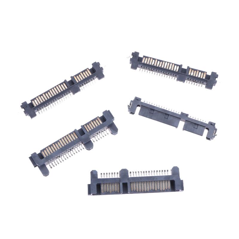 SSD SATA Interface Socket; 5pcs Male 22PIN Sinking Plate Connector Seats, ideal for 7+15P Patch Type Port