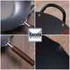 Kanda Nitridierter Gehammerter Schmiedeeisen-Wok 33cm