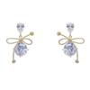 Drip Crystal Zircon Earrings Women Jewelry Bowknot Earrings Rhinestone Pendant Earrings  Date Night