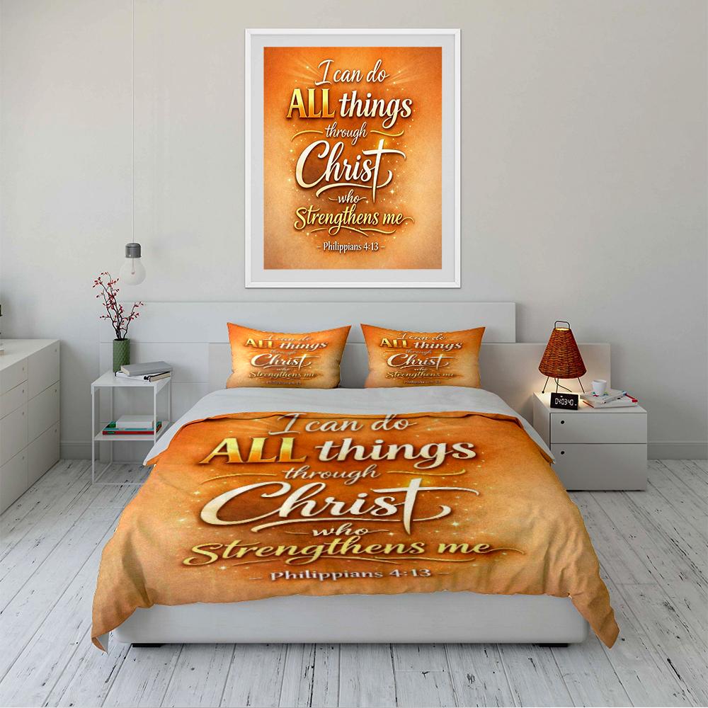 "I Can Do All Things Bedding Set" Bedding set (1 duvet cover, 2 pillowcases, duvet not included)