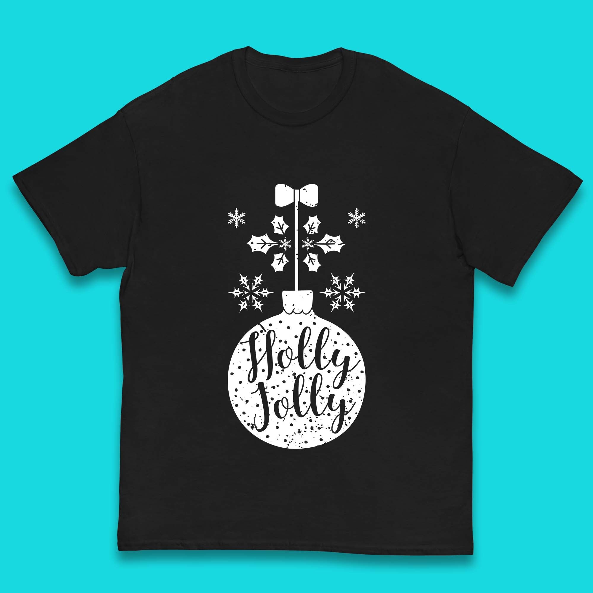Holly Jolly Christmas Ornament Kids T Shirt 110