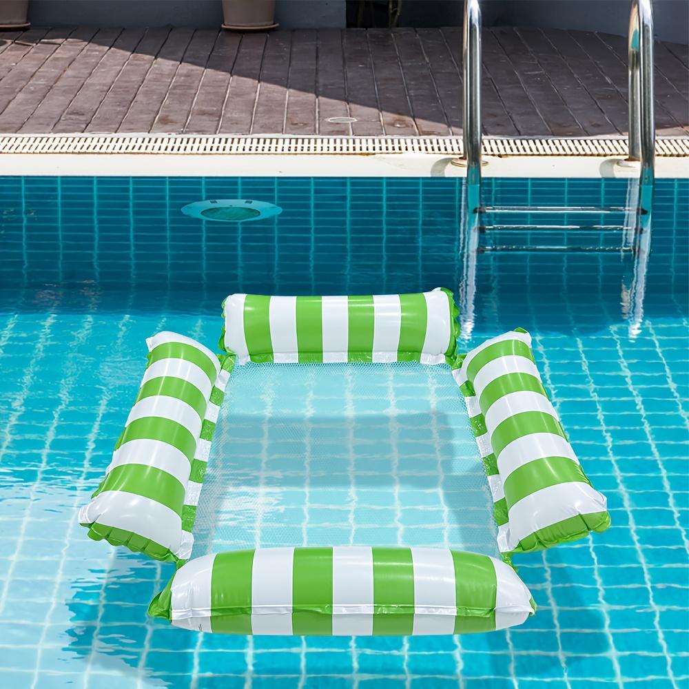 Inflatable Water Hammock Swimming Pool Floating Bed Foldable Summer Lounger Chair for Adult Beach Vacation Party