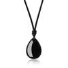 Obsidian Teardrop Amulet Power Stone Unisex [Koai] Necklace,