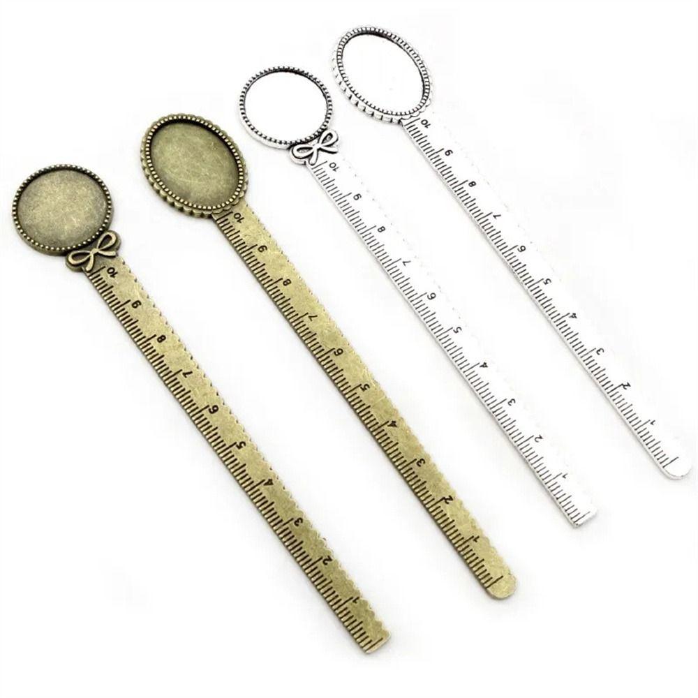 Cabochon Base Antique Bookmark Blanks Bezel Bronze Bookmark DIY Ruler Book Cilp  School Supplies