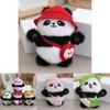 Cute Fluffy Plush Panda Doll Keychain Soft Stuffed Animal Adorable Accessory