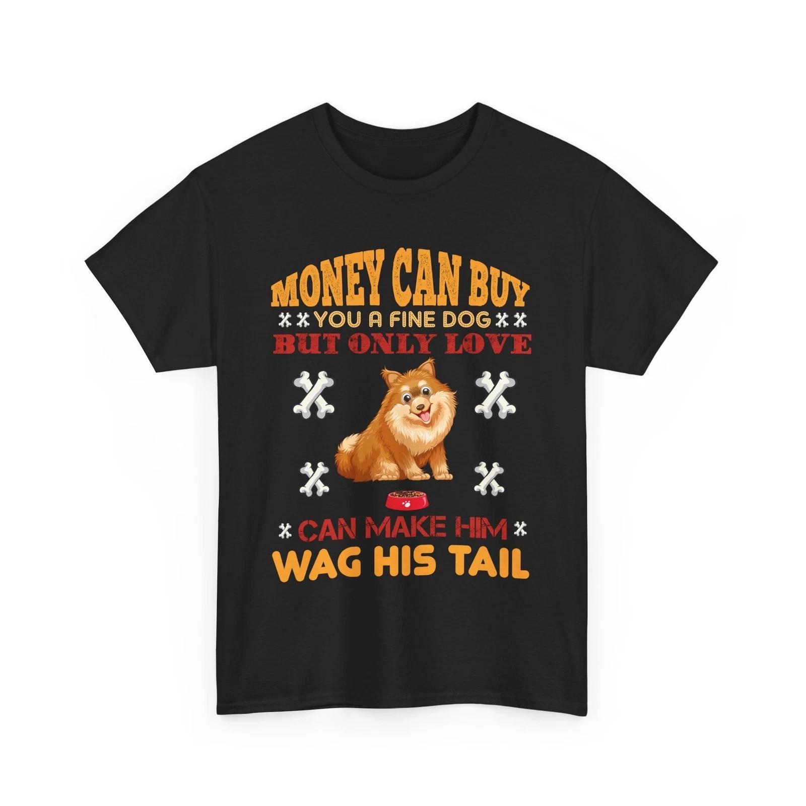 

Dog Money can buy you T-Shirt – Funny Puppy Paw Print Graphic Tee for Owners L