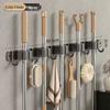 Stainless Steel No-Drill Mop & Broom Wall Mount Hanger