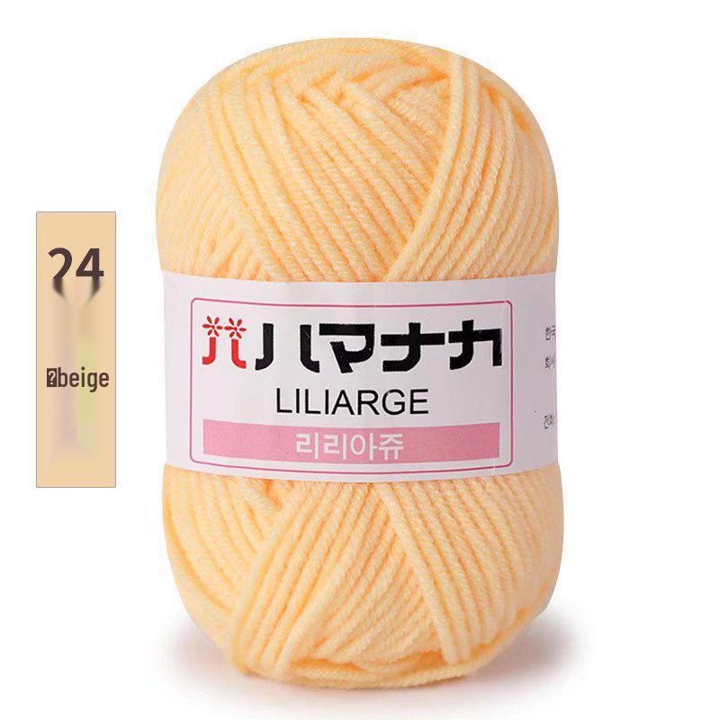 4-Strand Milk Cotton Yarn: DIY Yarn Ball for Medium Thickness Knitting Projects - Perfect for Dolls, Cushions, Blankets, and Baby Items