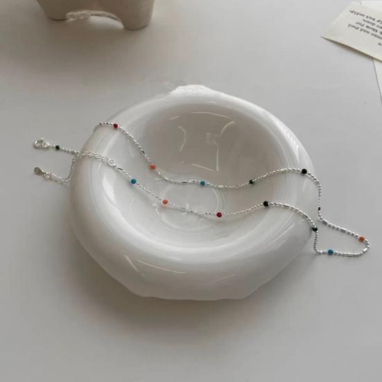 Women Necklace Multicolor Beads Adjustable Length Choker Necklace Versatile Layered Look Bracelet Weddings Parties Jewelry Accessories