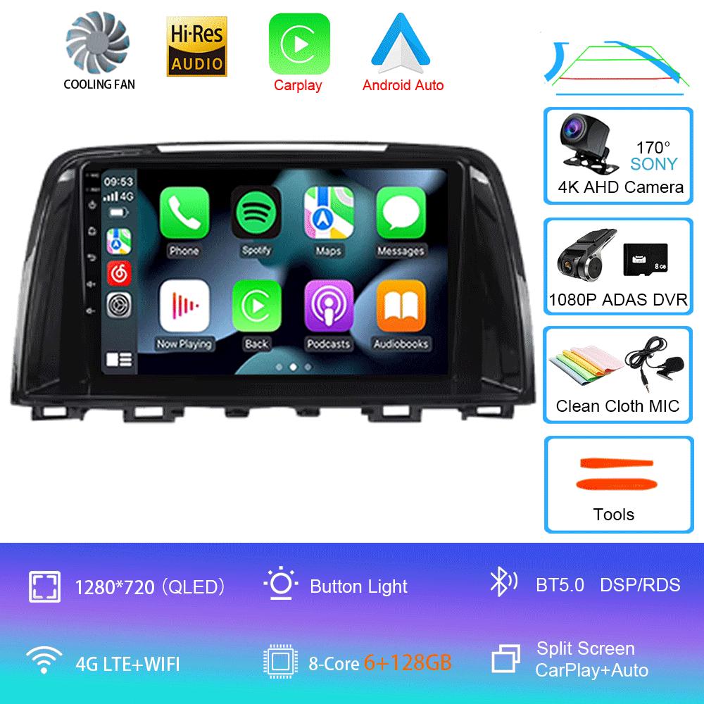 For Mazda 6 GJ Atenza 2012 2013 2014 2015 2016 2017 Android 14 Carplay Auto Car Multimedia All-in-one Car Radio Video Player GPS