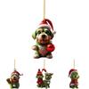 Grinch Stole Christ Green Puppy Pattern Acrylic Pendant Christmas Decor Prop For Holiday Vehicle Decor