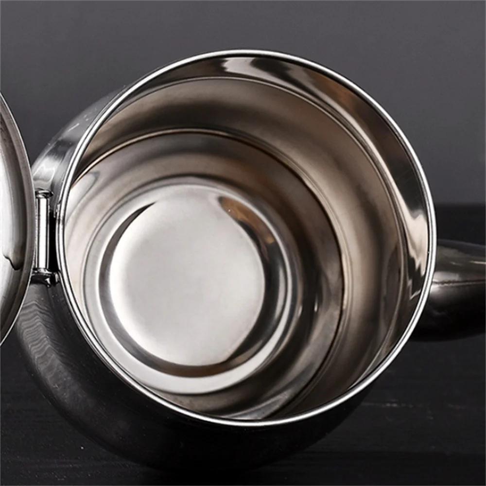 304 Stainless Steel Oil Can Kitchen Oil Filter Cup Household Filter Mesh Oil Tank Pot Leak Oil Leaking Oil Storage Tank Oil Pot
