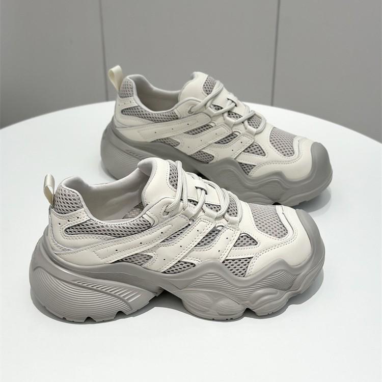Korean Street-Style Trendy Dad Shoes: 2025 Spring Breathable Versatile Net Red Hiking & Casual Sports Shoes for Women