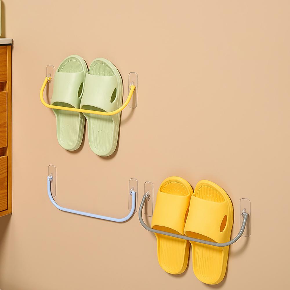 Plastikowe Stojaki do Przechowywania Butów Bez Wiercenia Montowane na Ścianie Stojak do Ociekania Kapci Półka Organizer na Trampki Akcesoria do Sypialni Łazienki