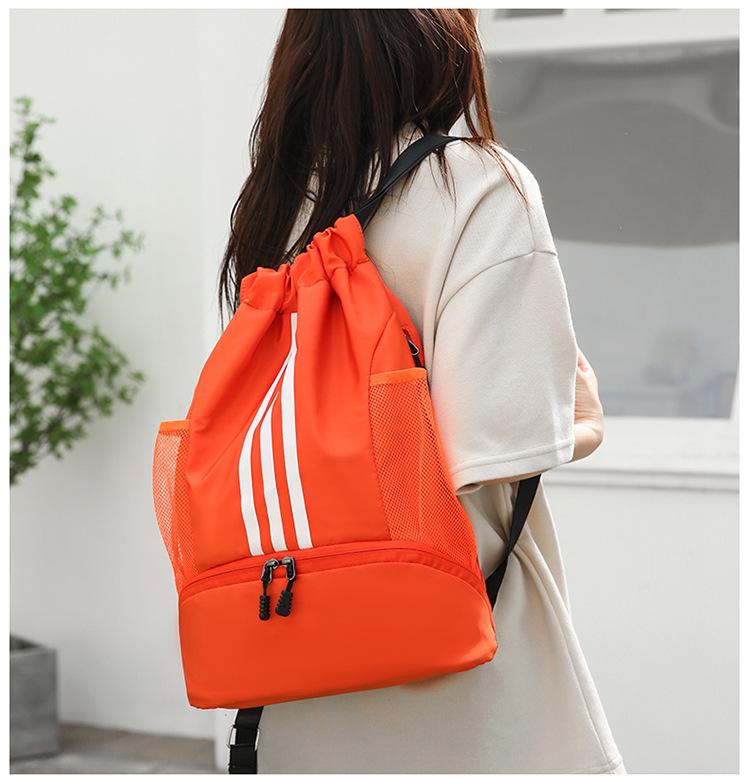 Multi-Sport Backpack: Badminton Racket, Basketball, Sneakers, Football, Swimming Gear, Drawstring, Large Capacity
