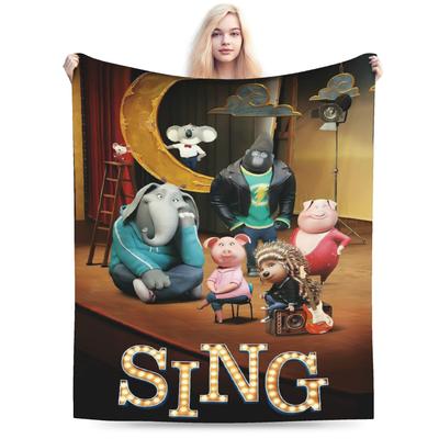 Coperte Personaggi Film Sing Qualità Morbida Coperta Plaid Autunno Bambini Divano Poltrona Letto Copriletto Novità