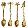 Retro Metal Coffee Spoon Dragonfly Branches Leaves Shape Ice Cream Cake Dessert Milk Mixing Spoon Kitchen Gadgets Tableware