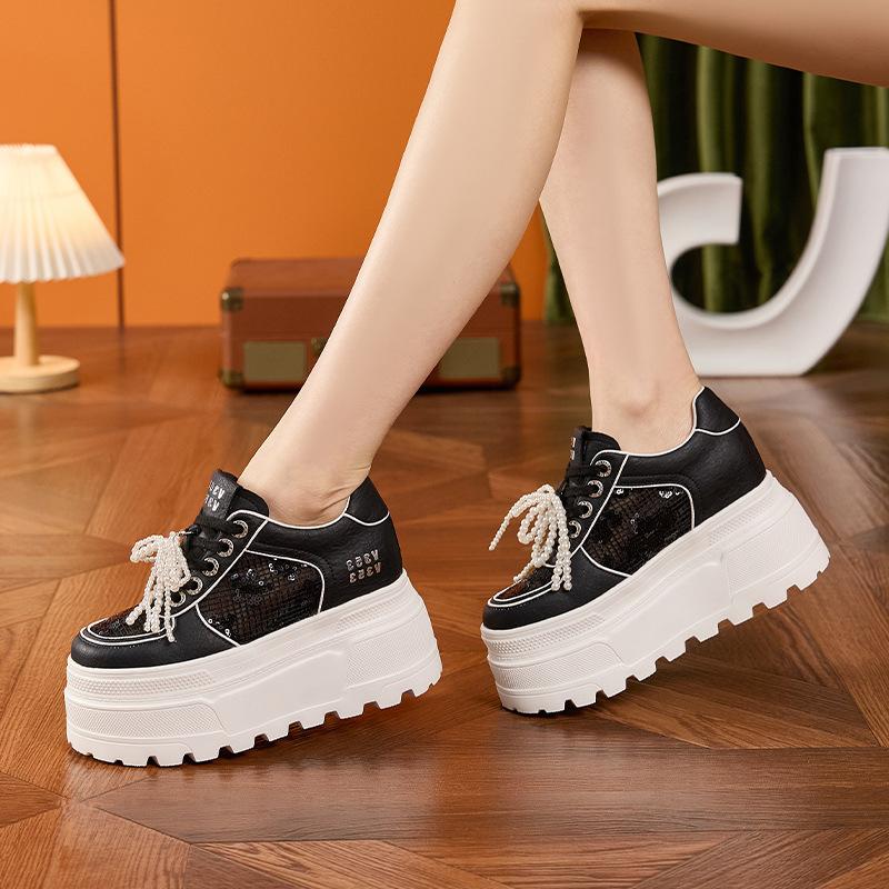 Thick-soled Women's Autumn New Hollow Breathable Mesh Sandals Versatile Casual Shoes Inner Height-increasing Women's Shoes