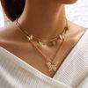 Wind Butterfly Neck Chain Multi-layer Butterfly Collarbone Chain Necklace Set