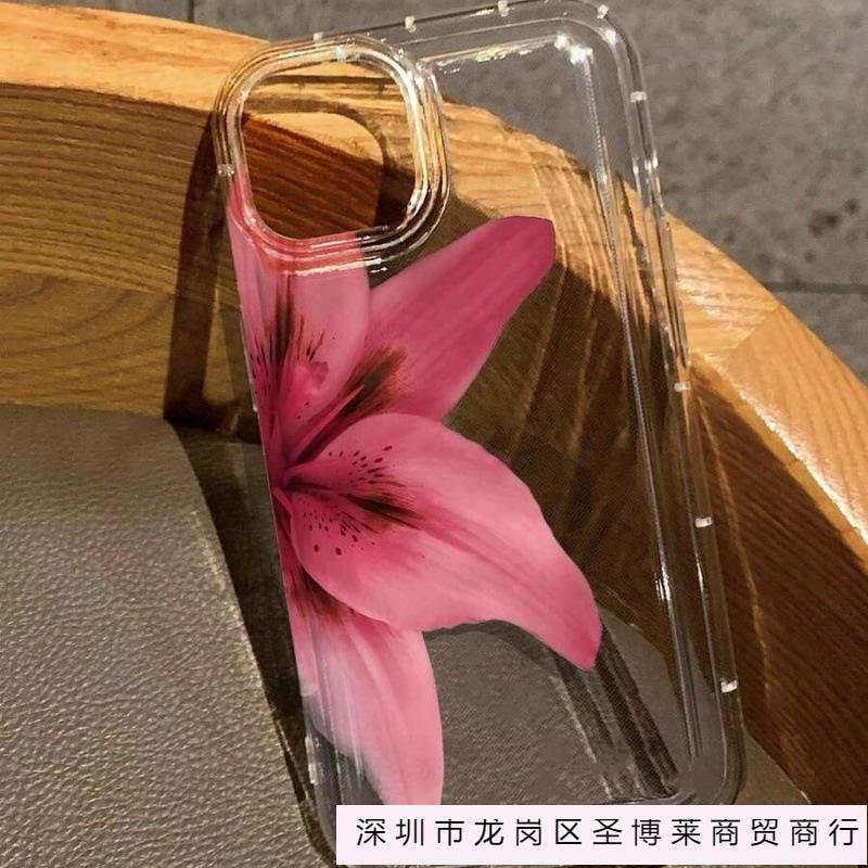 Half Flower for Apple 16 Mobile Phone Case iPhone15promax Transparent 14/13/12 Airbag 11 Europe and America Explosion