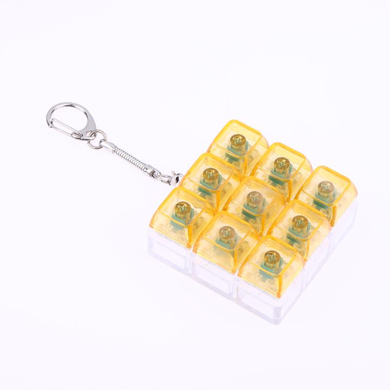 9 Keys Finger Keyboard Caps Relief Stress Toy Button Keycap Keychain Mechanical Keyboard Button Stress Relief Toys