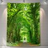 Tapeçaria Pendurada na Parede Decoração de Parede Estrada na Floresta Cena Natural Refrescante Fundo Estiloso Tecido Multifuncional Pôster Mudança de Atmosfera Interior