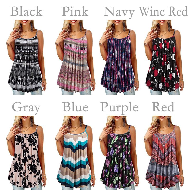 Damen Sommer T-Shirt Blumendruck Ärmellos Locker T-Shirt Lässig Übergroß Mode S-6XL