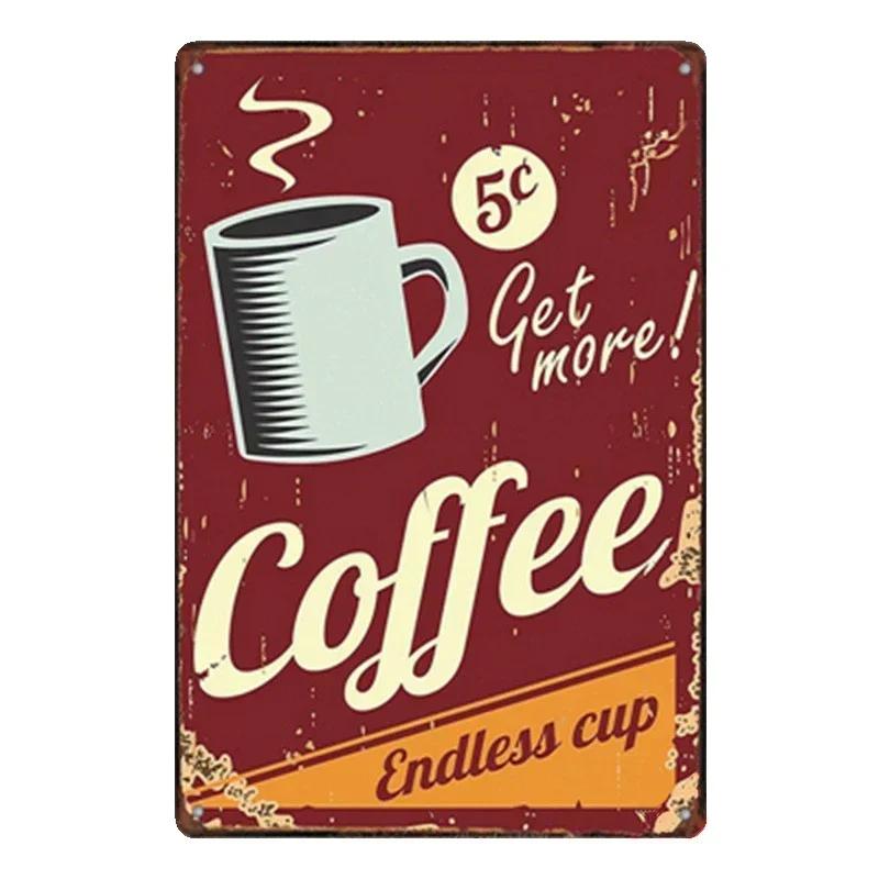 Metal Painting Signs Cake Dessert Hamburger Plaque Bar Pub Bakery Cafe Creative Gifts Iron Signs Wall Decor Wall Plate Pendant