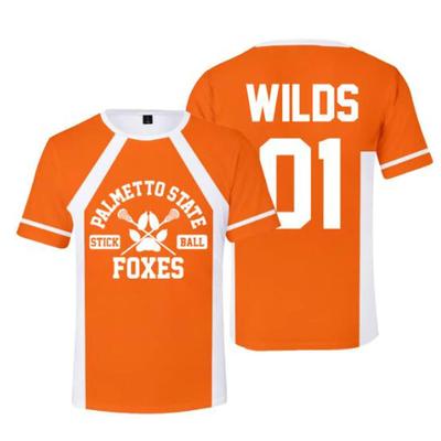 Cosplay The Foxhole Court Palmetto State Foxes Lacrosse Jersey WILDS MINYARD JOSTEN Short Sleeve T Shirt for Men Boy Oversized