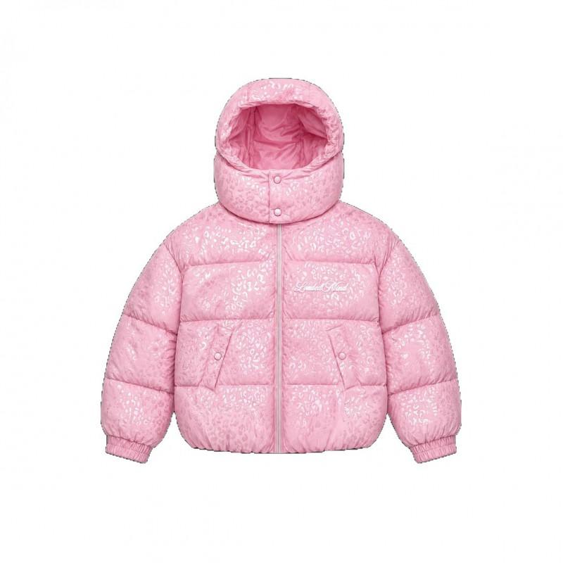 Street Vintage Winter Puffer Jacket Leopard Print Zip-Up Thick Warm Unisex Outdoor Coat