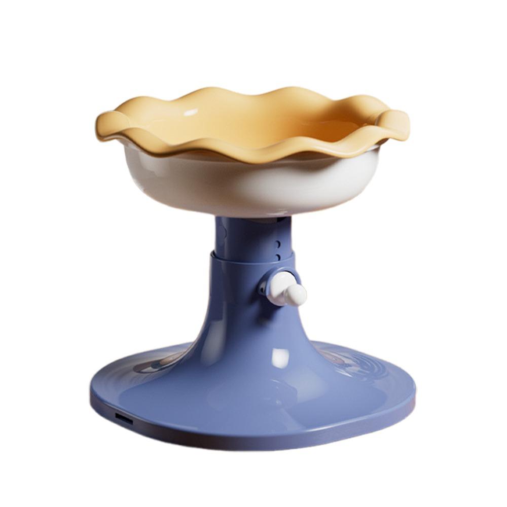 Rotate 60° Pet Food Bowl Flower Shape Pet Water Bowl Cute Ceramic Cat Food Bowl  Pet Care жёлтый/синий