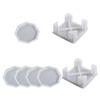 Stylish Lovely Octagonal Coaster Mould In Sturdy Silicone Materials Portable for Household and Office Supplies Use
