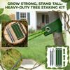 Tree Stake Kit - Green Heavy Duty Tree Stake Support, Tree Binding And Windproof Fixing Straps  Rhombus Shape