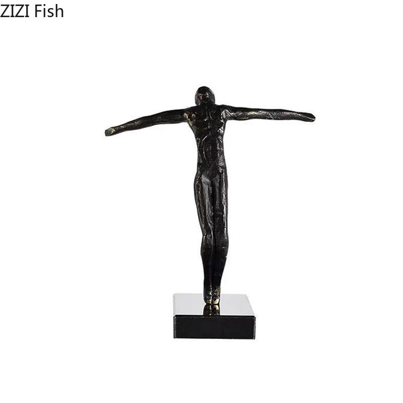 Diving Athletes Abstract Figures Statue Desk Decoration Creative Character Metal Sculpture Ornaments Room Aesthetics Decor