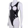 Sexy Body in pelle lucida con cavallo aperto per donne Porno erotico caldo Seno esposto Body in lattice lucido senza cavallo Sexi