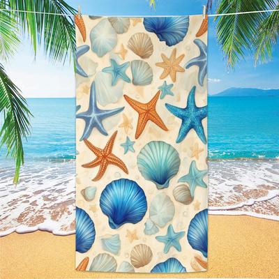 1pc Ocean Element Beach Towel, Suitable for Outdoor Sports, Swimming, and Fitness Center Multifunctional Beach Towel  Towels