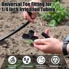 10Pcs Drip Irrigation Parts Quick Connect 1/4" Hose Tee Fittings Universal Irrigation Connectors for Garden Farm & Greenhou W9M4