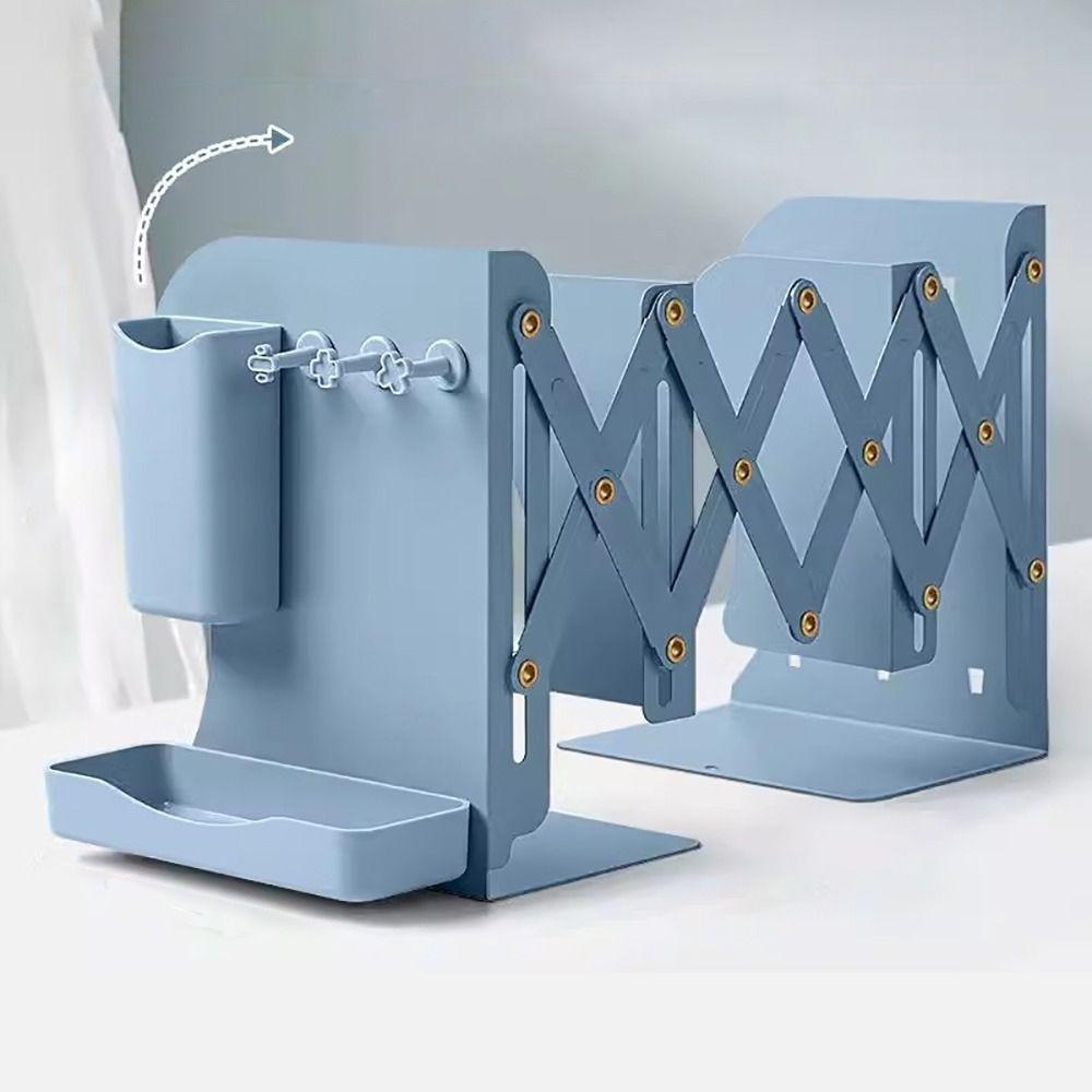 Adjustable Scalable Bookshelf Metal Book Stand Durable Telescopic Bookends