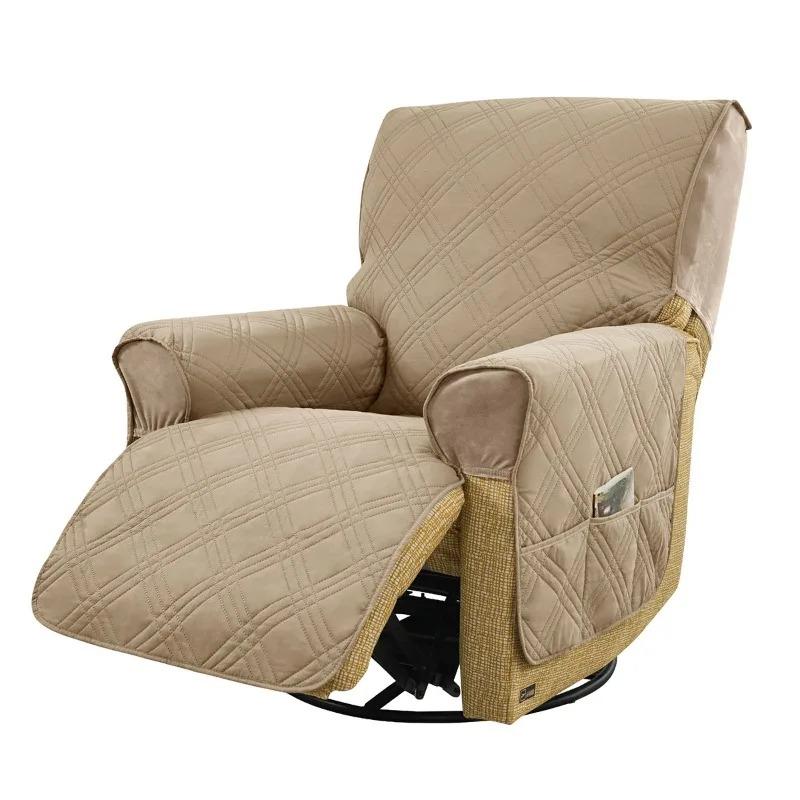 1Piece Waterproof Recliner Chair Covers for Reclining Chair/Sofa Covers Washable Furniture Protector with Elastic Straps Pocket